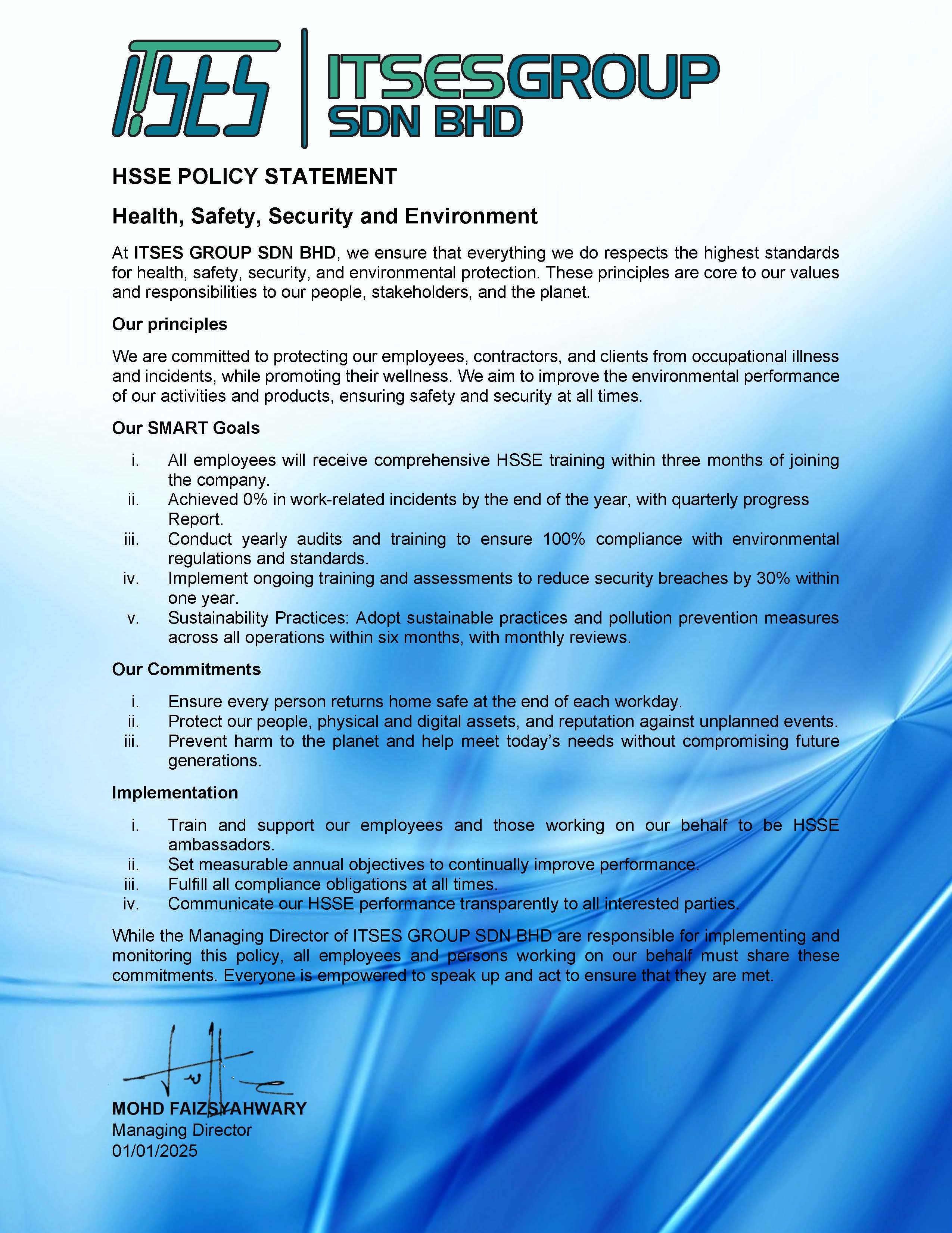 HSSE Policy Statement